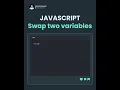 How to swap two variables in javascript