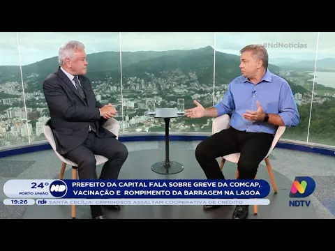 Gean Loureiro fala sobre vacinação, greve da Comcap e rompimento de estação da Lagoa