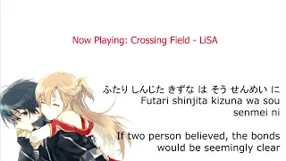 lisa crossing field sword art online opening 1 with romaji lyrics u0026 eng sub