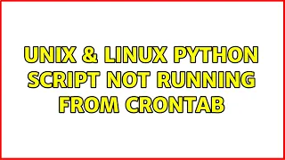 Unix Linux python script not running from crontab