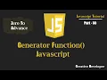 Generator Function Javascript Javascript Tutorial