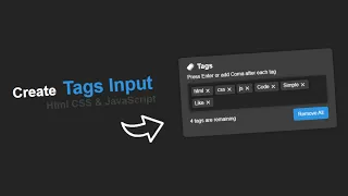 Create Tags Input Box With HTML CSS JavaScript