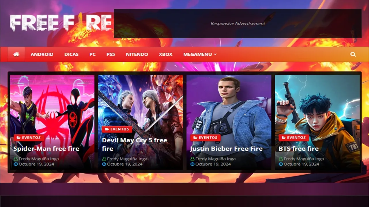 FREE FIRE Template Blogger Responsive (Configuración)