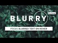 CSS Focus Blurry Text On Hover filter blur