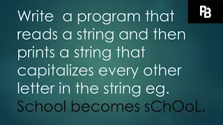 Python Program Program that reads a string and prints alternate character of the string in capital