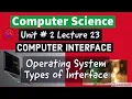 User interface Types of user Interface GUI Command Line Interface Unit 2