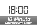 18 min simple white digital clock countdown timer with ending bell