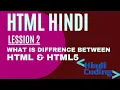 Difference between HTML4 and HTML5 Lession 2 HTML5 in HINDI Language