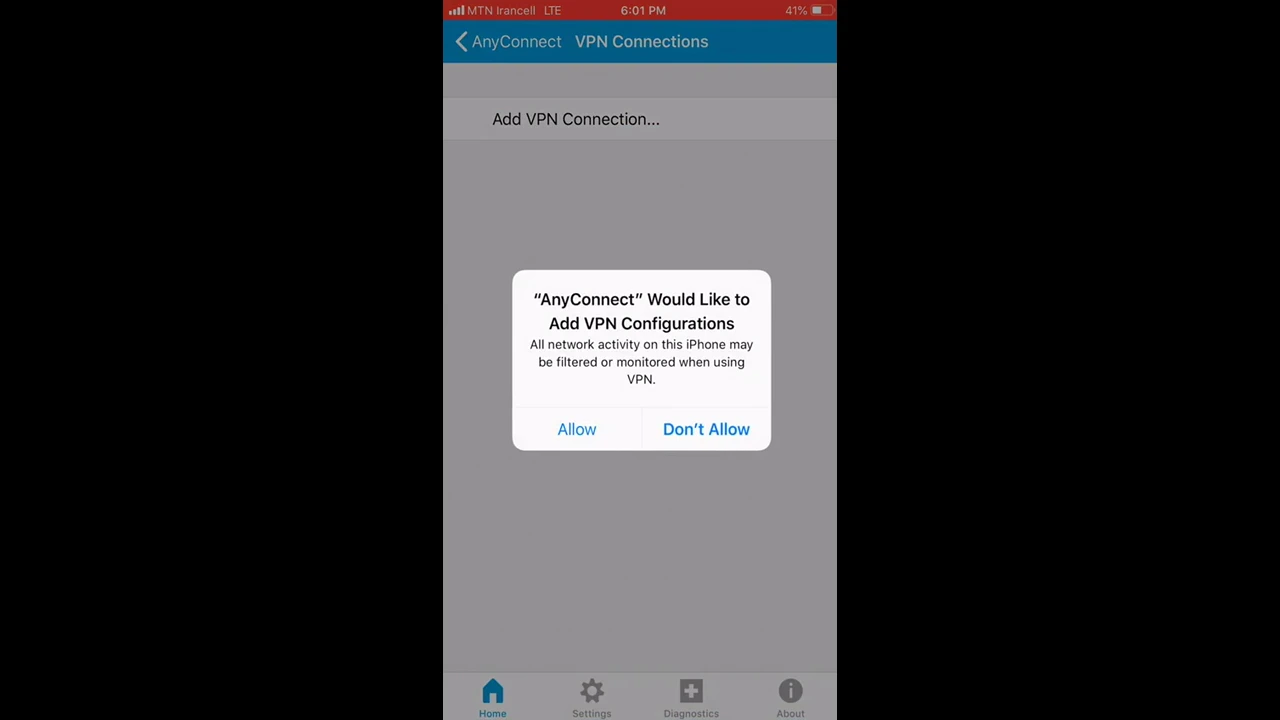 Setup Cisco AnyConnect in iOS
