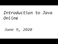 2020 06 09 Introduction to Java Online OOP code review