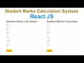 Student Marks Calculation System using React JS