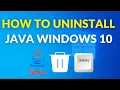 How to UNINSTALL DELETE JAVA JDK on Windows 10
