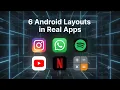 6 Android Layouts You See Every Day 6 App Logos Explained App UI Secrets WhatsApp YouTube