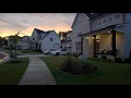 American Neighborhood Walk During Summer Sunset Into Night Nature Sounds for Sleep and Study