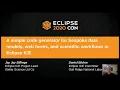 A simple code generator for bespoke data models web forms and scientific workflows in Eclipse ICE