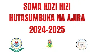 SOMA KOZI HIZI KUPATA AJIRA 2024 2025 