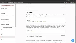 Python Programming MOOC 2026 - Part 4 5 Print statement formatting