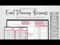 Event Planning Business Template Bundle Event Planner Spreadsheet Template Party Planner Management