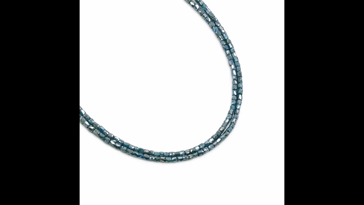 Blue Diamond 2x2mm to 3x2.50mm Pipe Shape Faceted Beads (16 Inch)
