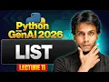 List Python for Gen AI 2026 Lecture 11