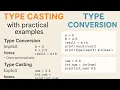Type casting and type conversion in python with practical examples and notes how we change datatype