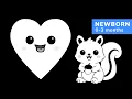 High Contrast Visuals for Newborns Simple Animal Shape Tracking