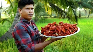 simple crispy chicken fry recipe cooking and eating delicious village food channel