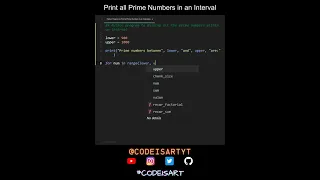 Print all Prime Numbers in an Interval in Python Python Examples Python Coding Tutorial