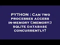 PYTHON Can two processes access in-memory memory sqlite database concurrently