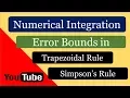 Numerical Integration Error Bounds ll Trapezoidal Rule Error ll Simpson s Rule Error ll GATE 2021