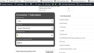 Cent to Square Feet Converter