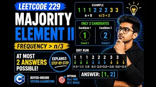 LeetCode 229 Majority Element II Boyer-Moore Voting Algorithm C Step-by-Step Explanation