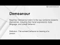 Demeanour Meaning