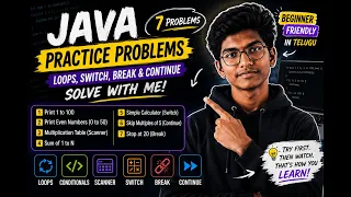 Java Practice Problems Loops Switch Break Continue Solve with Me Telugu Kenzo Pulse
