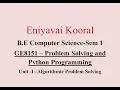 GE8151 Problem Solving Python Programming