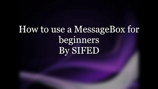 Visual Basic How to use a ComboBox and messageBox For Beginners