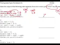 Tracing Datatypes Worksheet 1