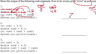 Tracing Datatypes Worksheet 1