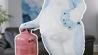 filling my fursuit belly with helium 