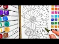 Relaxing Flower Coloring with Alcohol Markers ASMR Free Printable Page