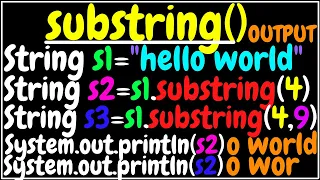 substring method in string java ICSE X class 10 Semester 2 computer applications
