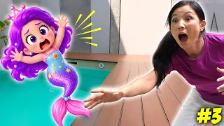 BAYI PUTRI DUYUNG JATUH KE KOLAM RENANG ? 24 JAM JAGAIN BAYI RAINBOW BUBBLEGEM PART 3