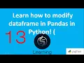 13 - Learn how to modify data frame in Pandas in Python total time 100 21