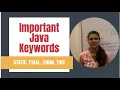 Important Java Keywords Static Final Enums This