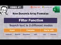 Excel Dynamic Array FILTER function - Search text in 3 modes Exact Contains Starts with