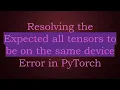 Resolving the Expected all tensors to be on the same device Error in PyTorch