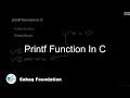 printf function in C Computer Science Lecture Sabaq pk