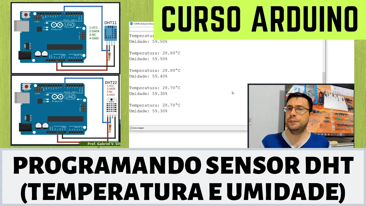 CURSO ARDUINO: PROGRAMANDO NA MÃO SENSOR DHT DE TEMPERATURA E UMIDADE
