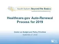 CBPP OE6 Webinar Auto-Renewal Process for 2019 Coverage in Healthcare gov