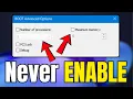 NEVER Change Number of Processor or Memory in MSCONFIG - WHY